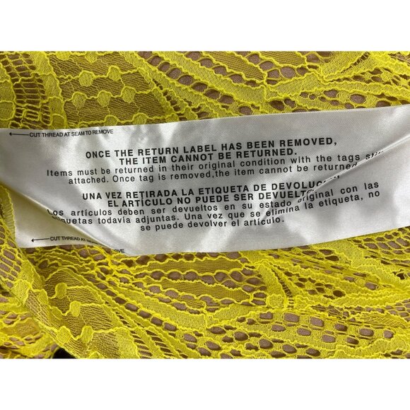 Dress the Population Womens Yellow Lace Midi Dress With Flutter Sleeves Sz L-New - Picture 9 of 11